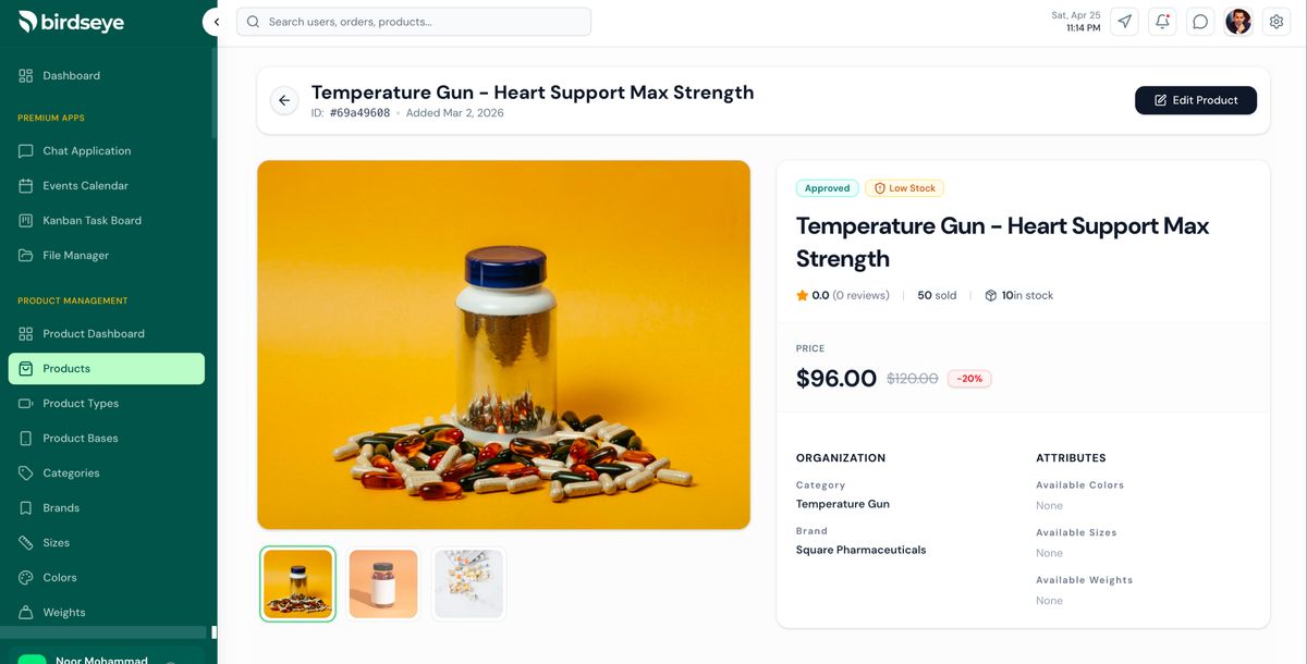Full-Stack E-Commerce Admin Template (React 19 + Node.js)
