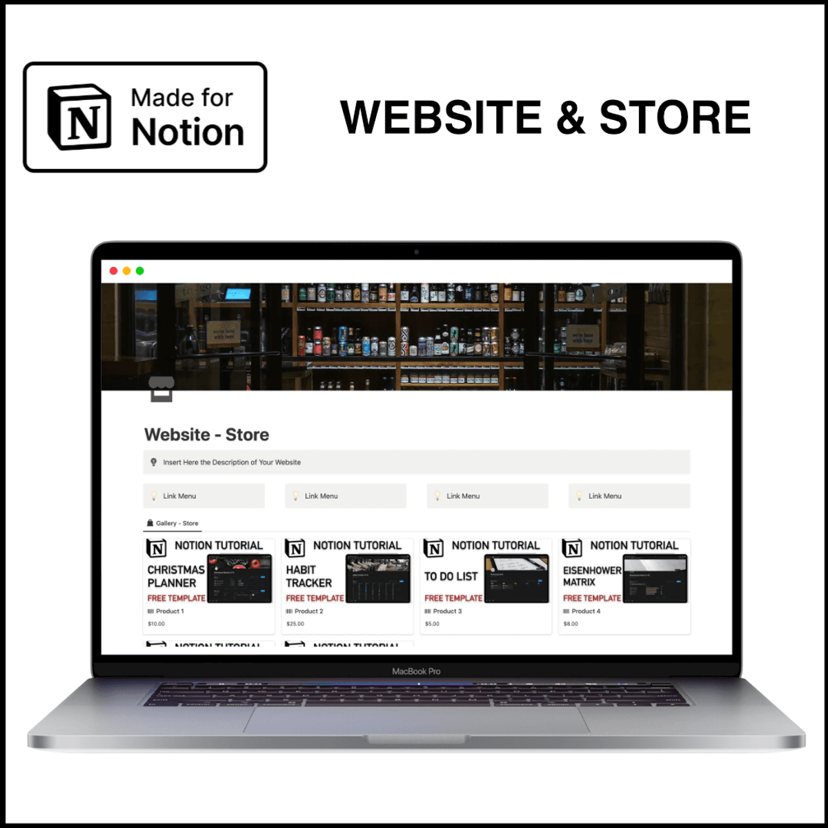 Notion Template - Website & Store