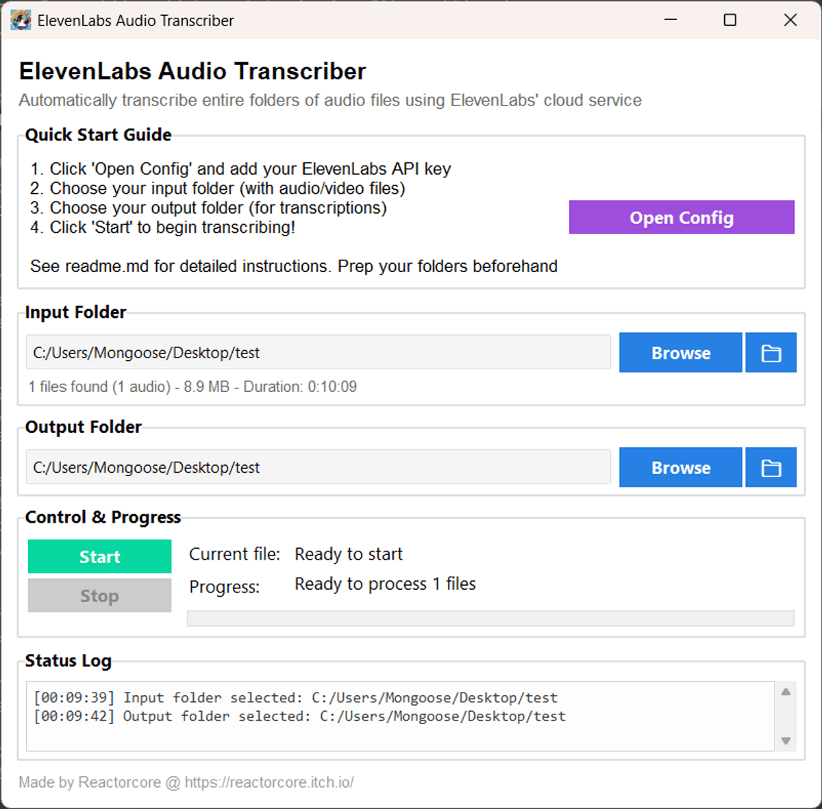 ElevenLabs Audio Transcriber