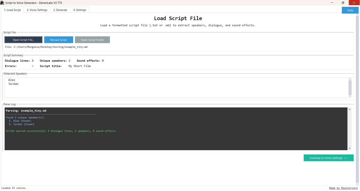 Script to Voice Generator - ElevenLabs