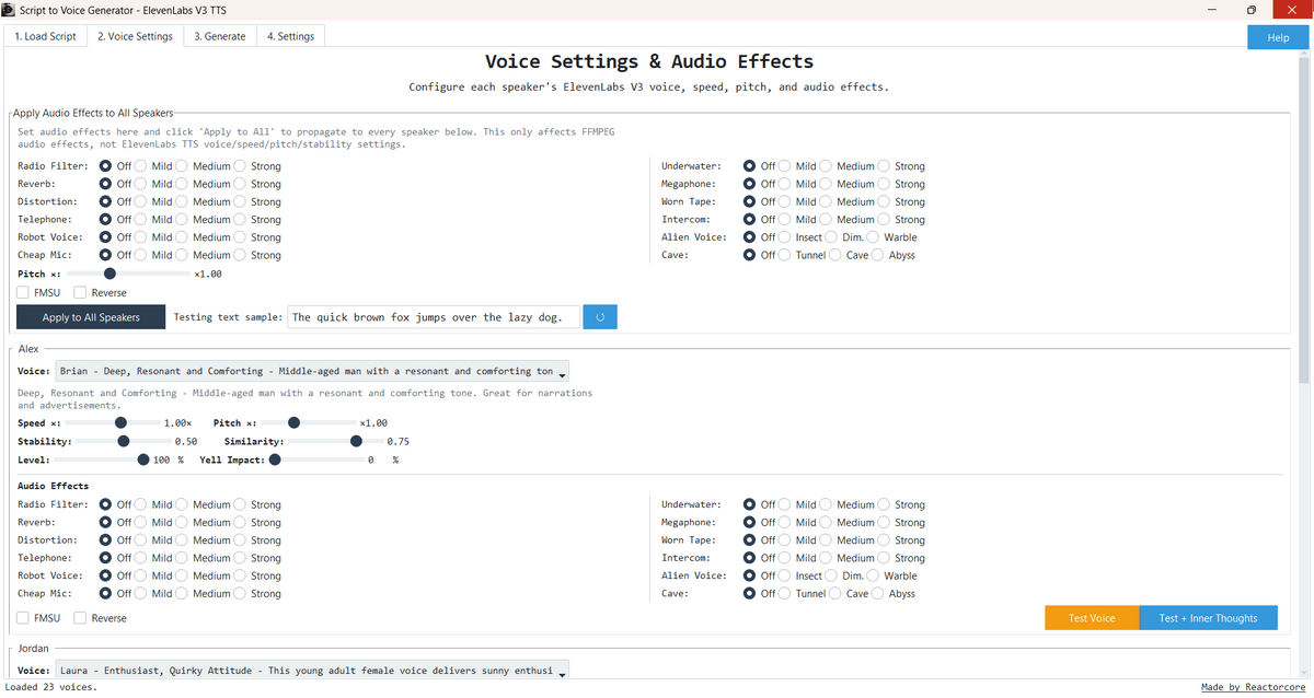 Script to Voice Generator - ElevenLabs