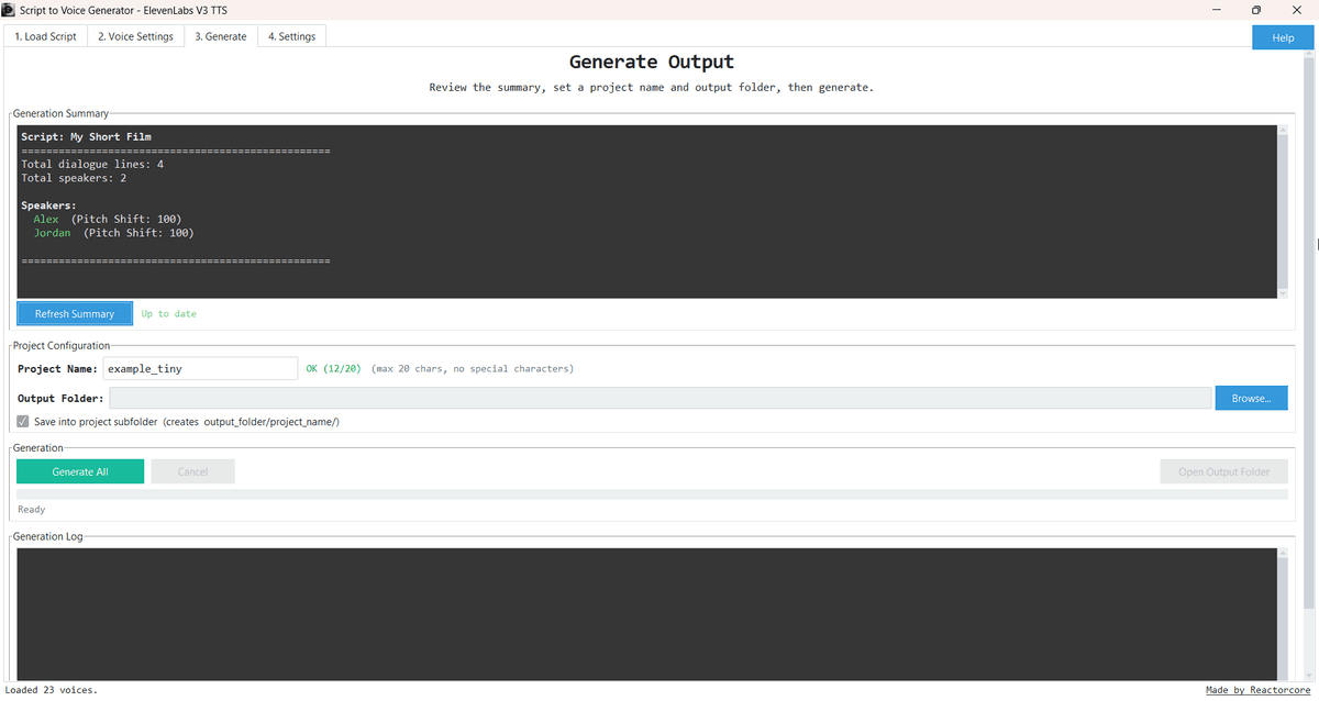 Script to Voice Generator - ElevenLabs