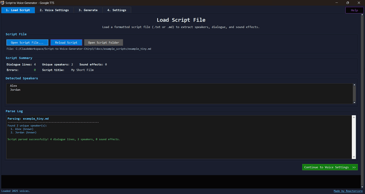 Script to Voice Generator - Google TTS