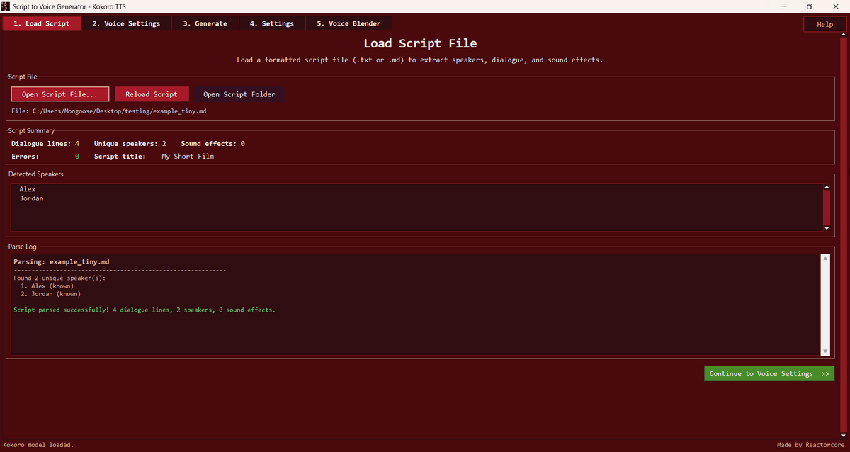 Script to Voice Generator - Kokoro TTS