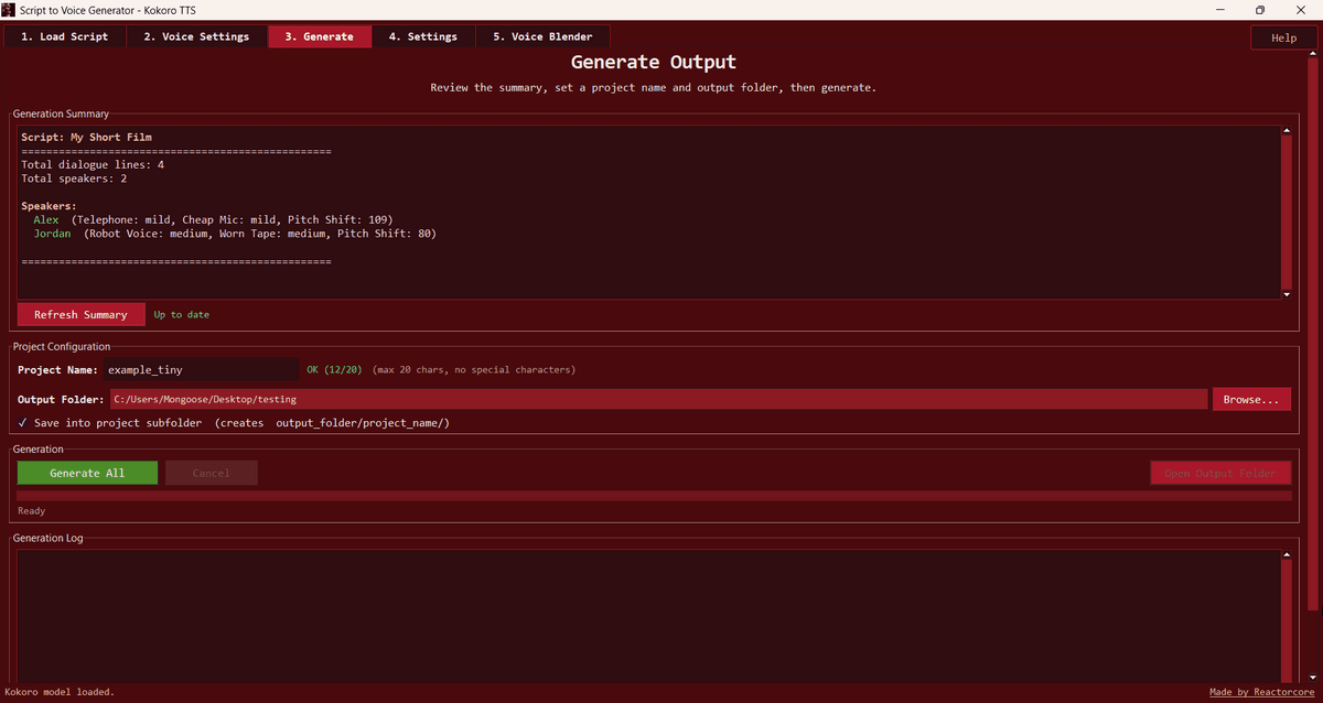 Script to Voice Generator - Kokoro TTS