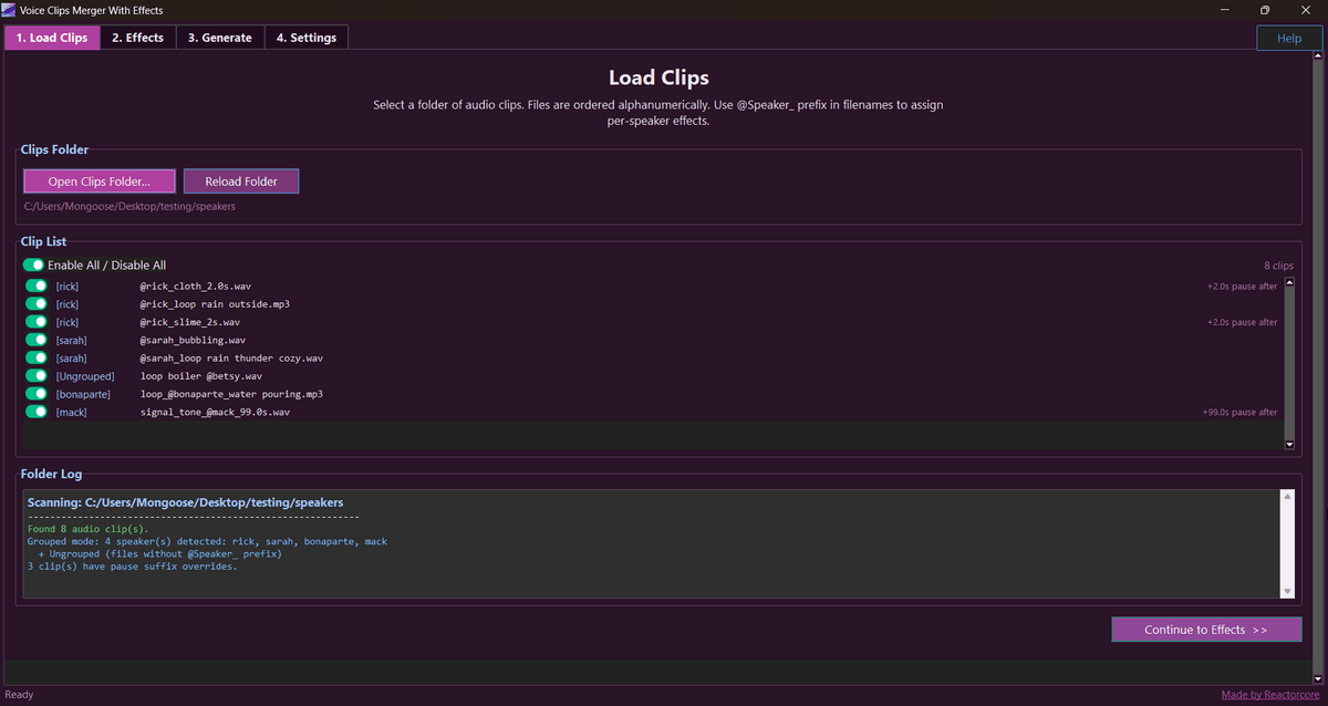 Voice Clips Merger With Effects
