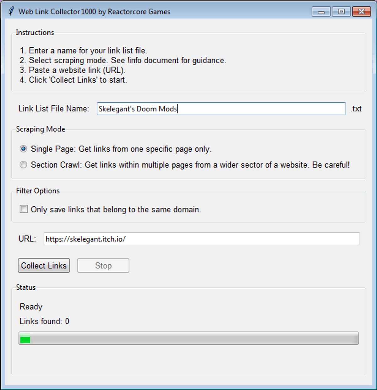 Web Link Collector 1000