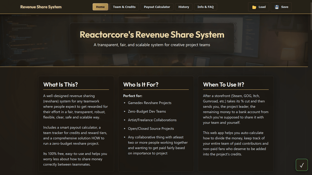 Reactorcore's Revenue Share System