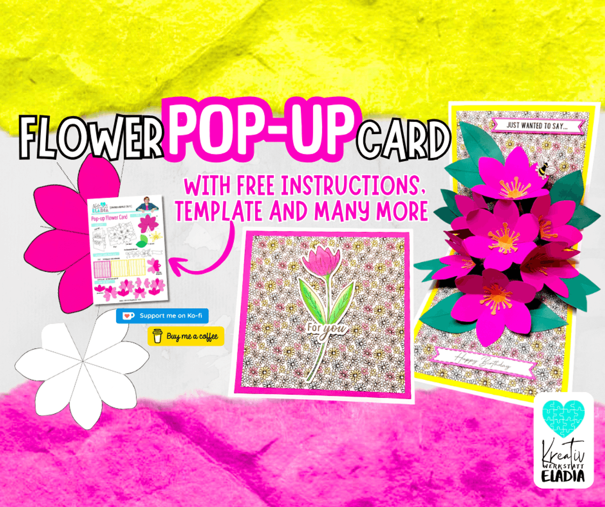ELADIA Flower Pop-up Card - Free Template & Easy Instructions