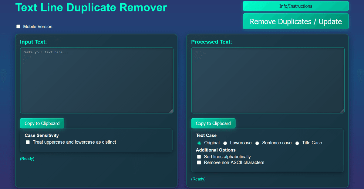 Text Line Duplicate Remover