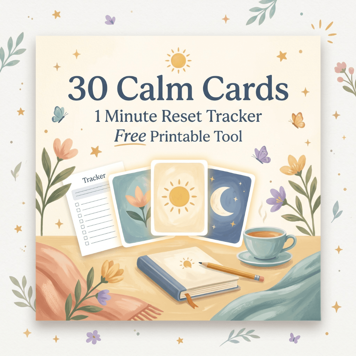 30 Calm Cards – 1 Minute Reset Tracker (Free)