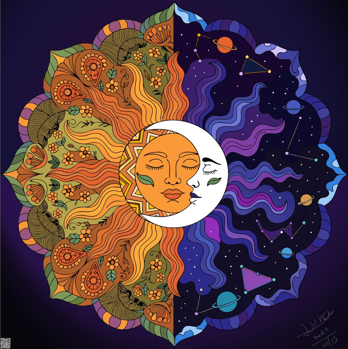 1-of-1 Exclusive Edition: The Cosmic Mandala Sun & Moon