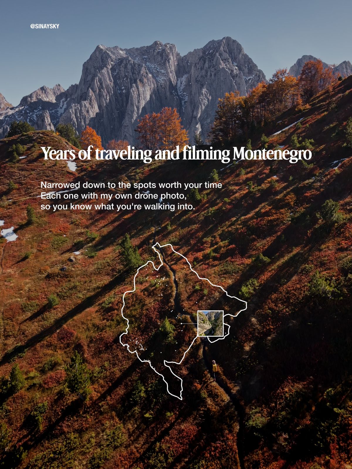 Montenegro Scenic Spots & Routes Map - by sinaysky