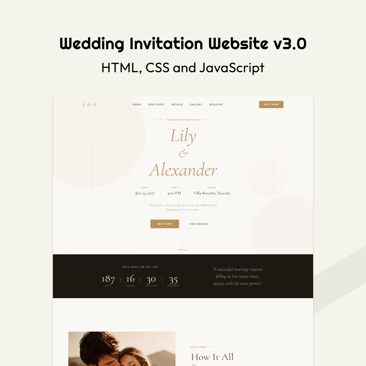 Wedding Invitation Website -L and A | Source Code