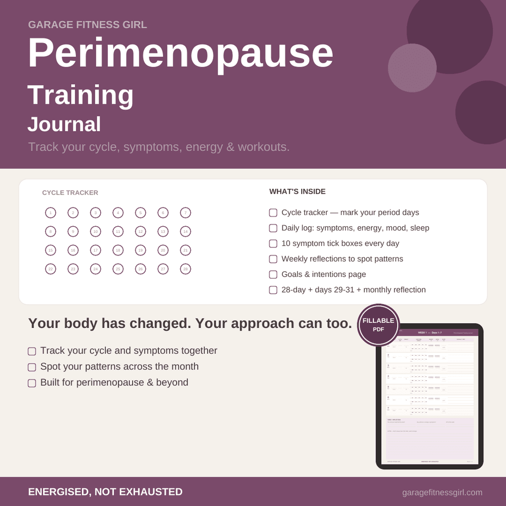 Shop 4 Garage Fitness Girl Perimenopause Training Journal