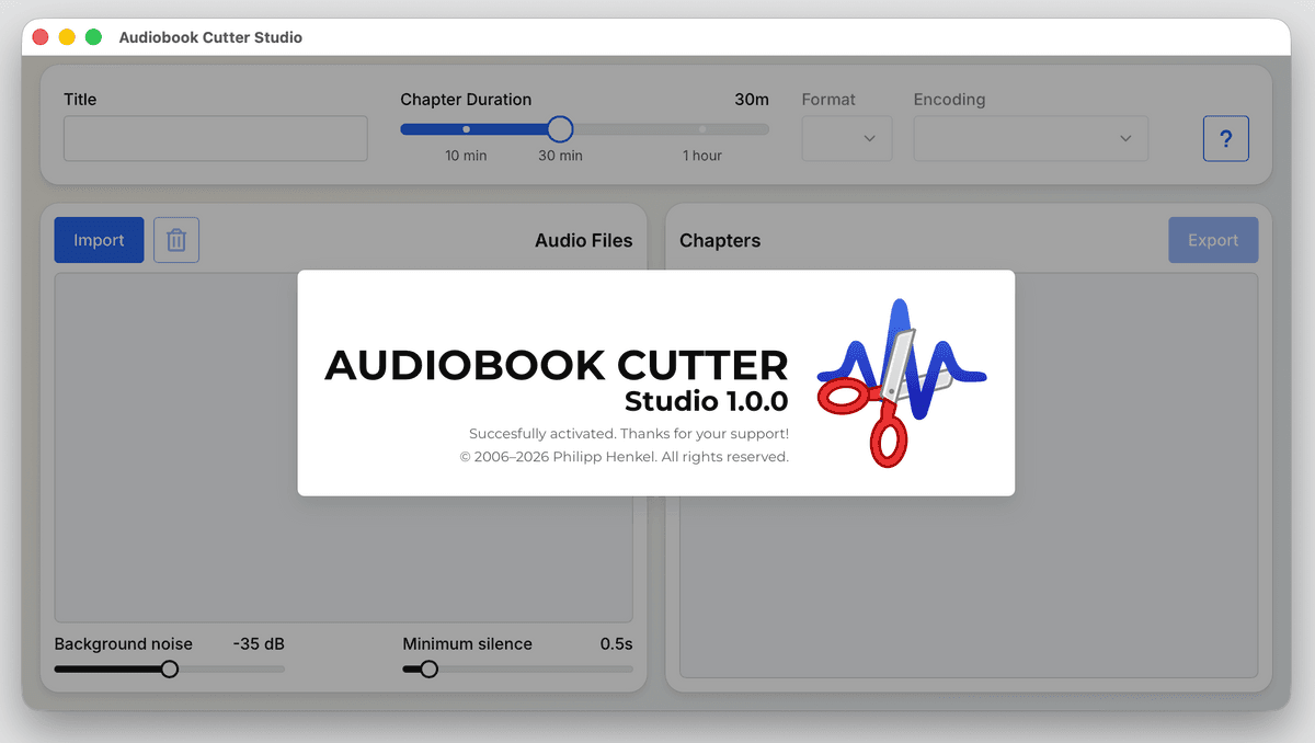 Audiobook Cutter Studio (macOS, multi-language)