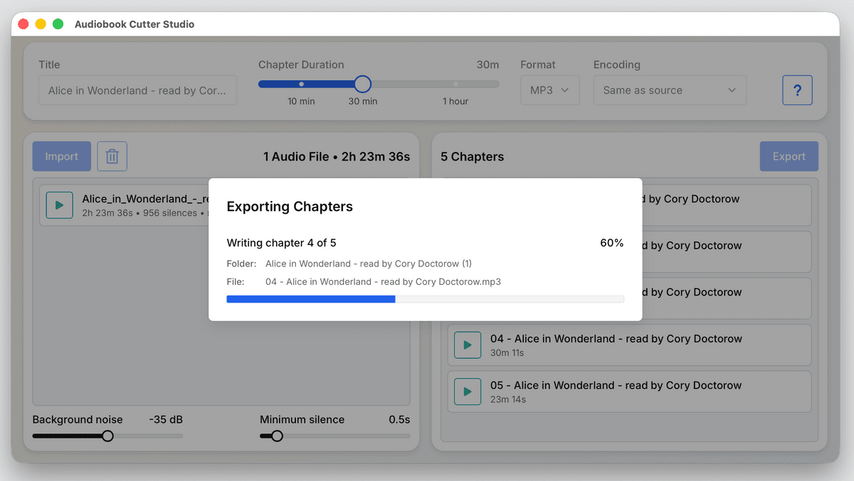 Audiobook Cutter Studio (macOS, multi-language)
