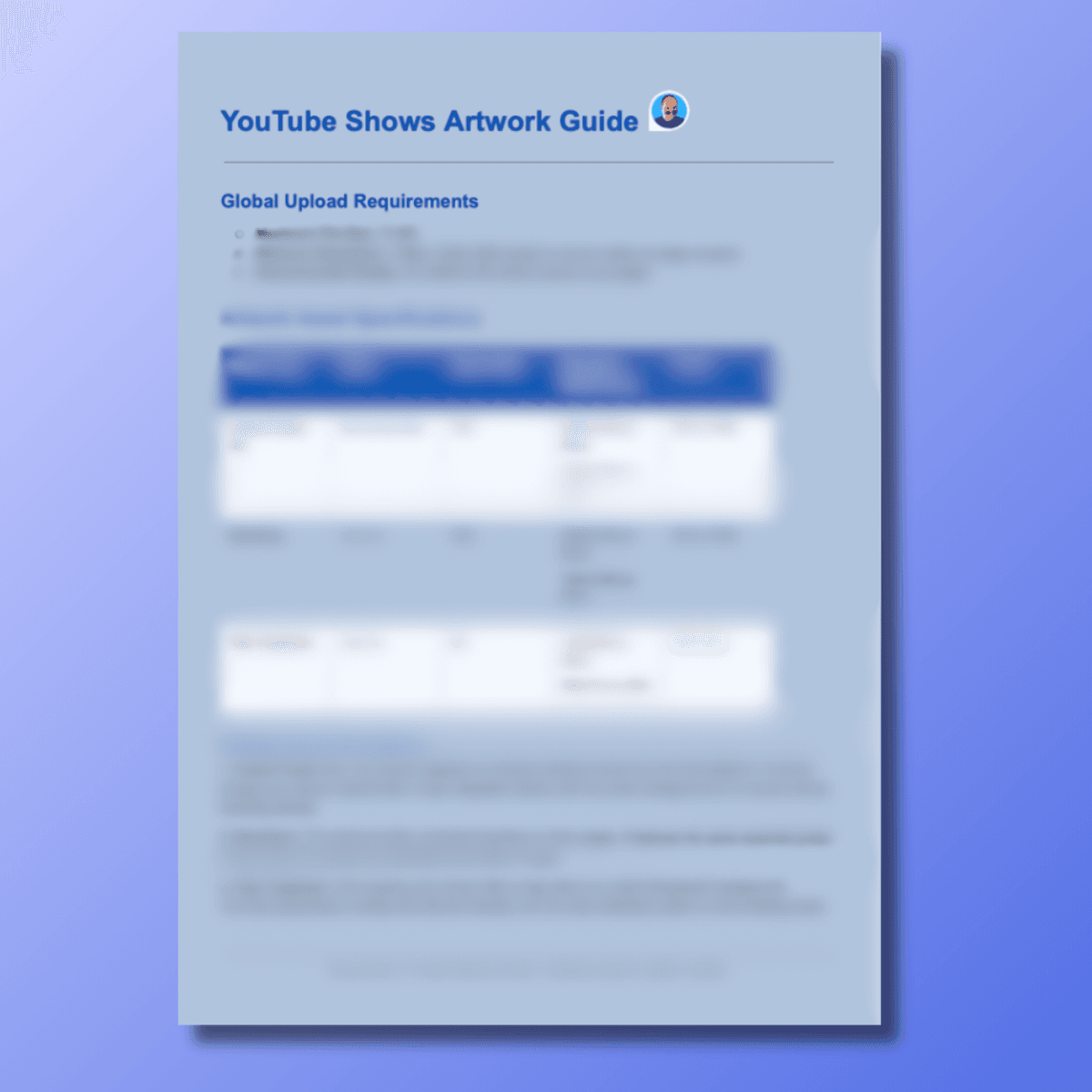 YouTube Shows Artwork Guide