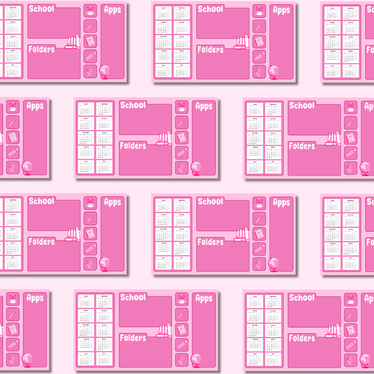 Pink School Desktop Wallpaper