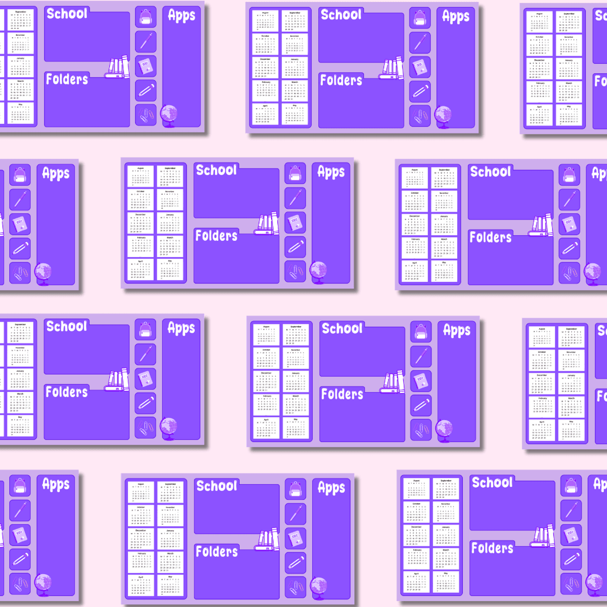 Purple School Desktop Wallpaper
