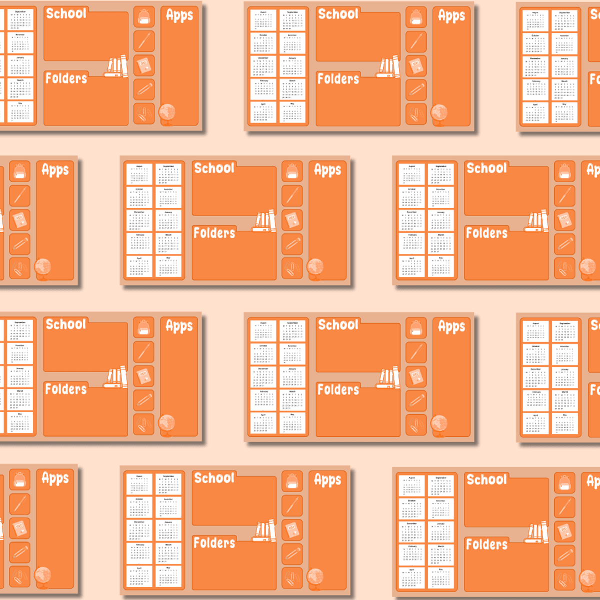 Orange School Desktop Wallpaper