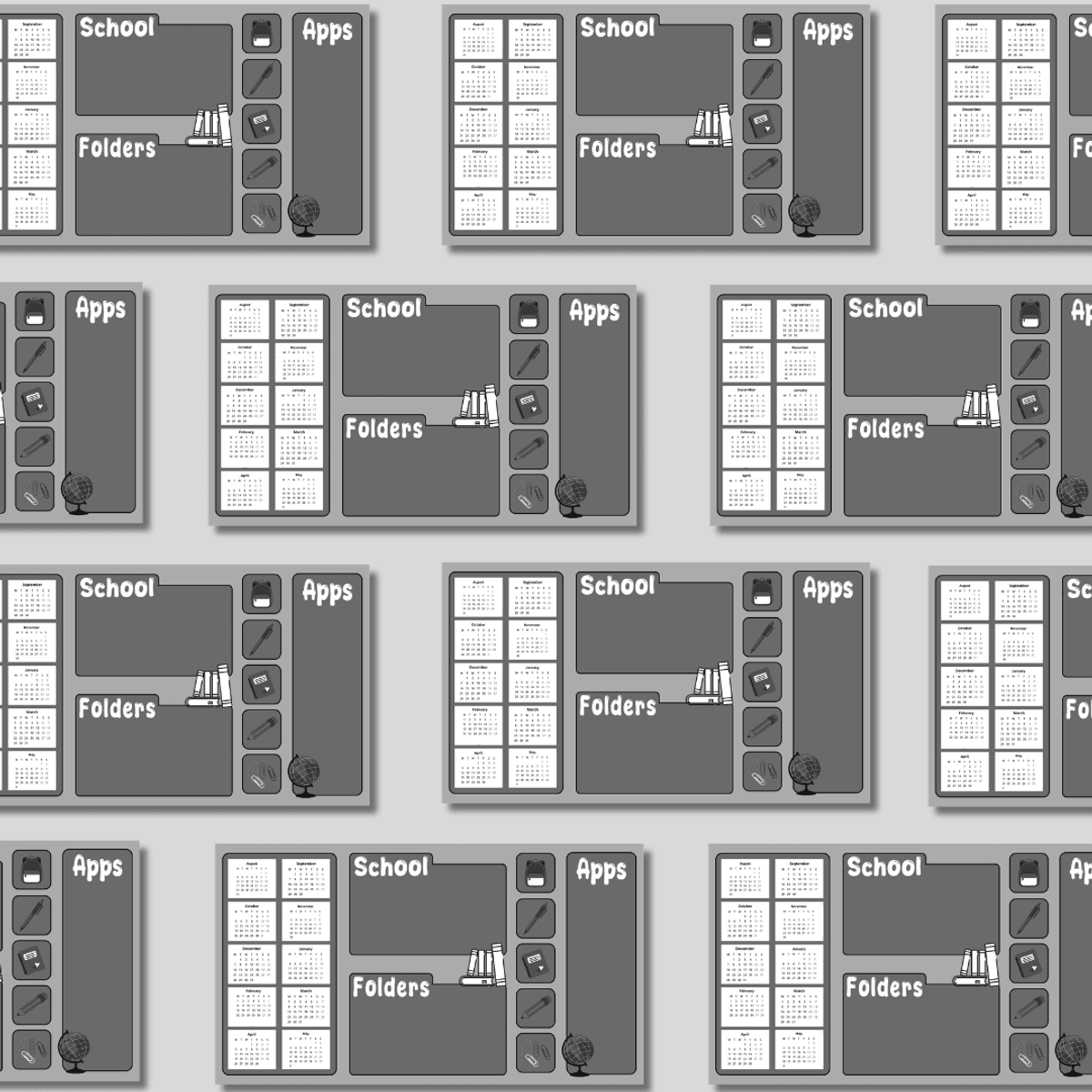 Black & Grey School Desktop Wallpaper