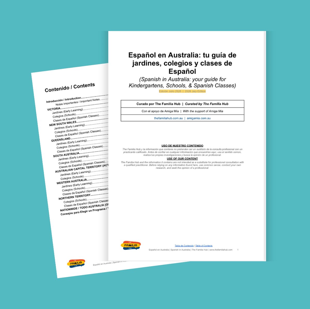 Español en Australia: tu guía de jardines, colegios y clases de Español / Spanish in Australia: your guide for Kindergartens, Schools, & Spanish Classes