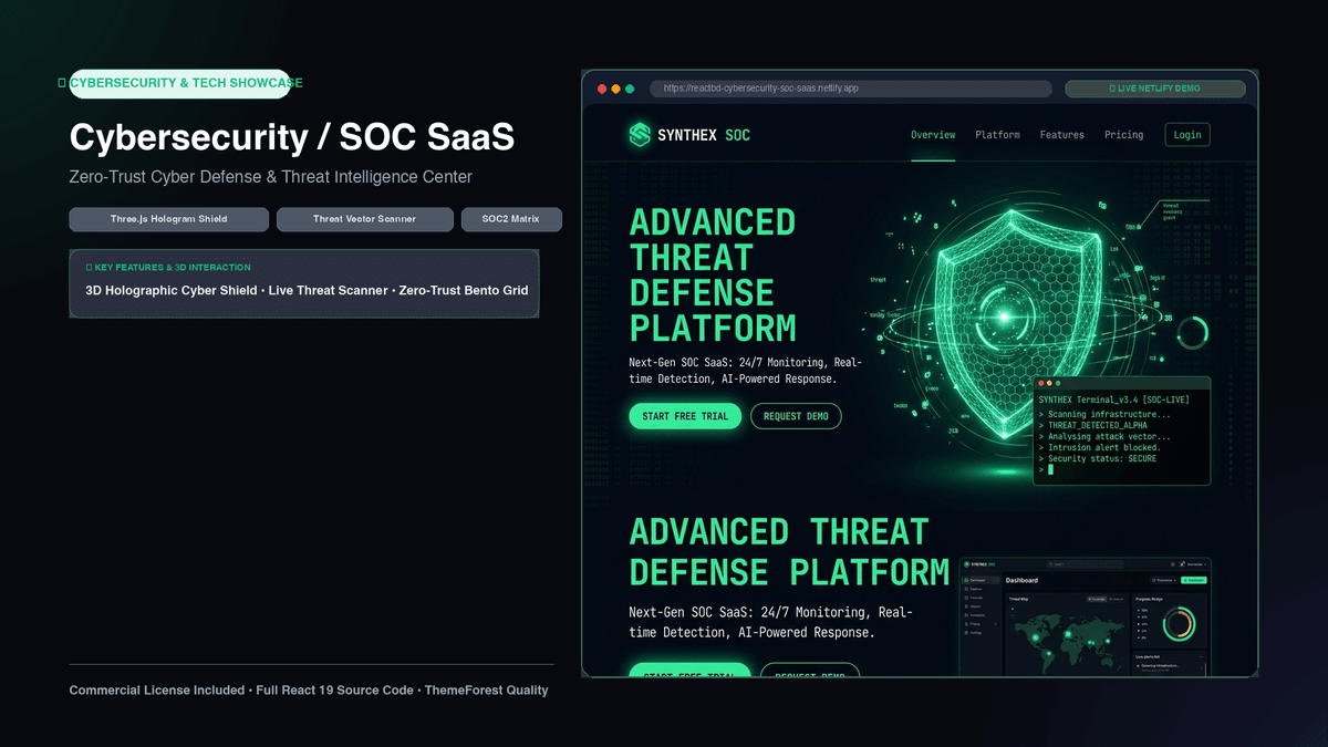 12x Production 3D WebGL React Landing Pages Bundle (Commercial License)