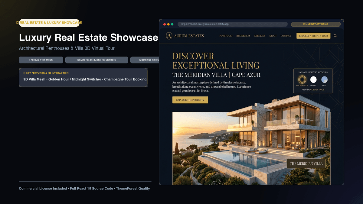 12x Production 3D WebGL React Landing Pages Bundle (Commercial License)
