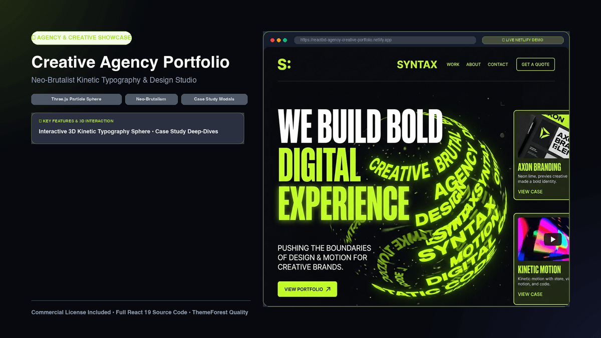 12x Production 3D WebGL React Landing Pages Bundle (Commercial License)