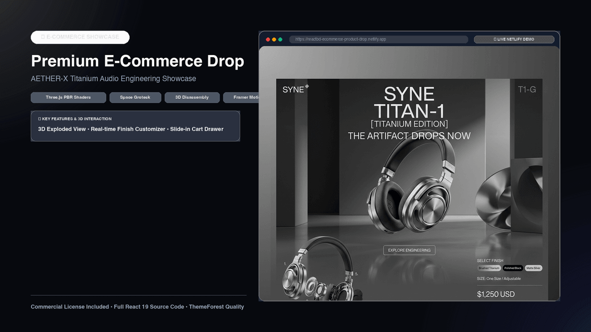 12x Production 3D WebGL React Landing Pages Bundle (Commercial License)