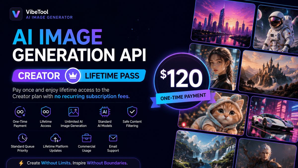AI Image Generation API – Creator Lifetime Pass