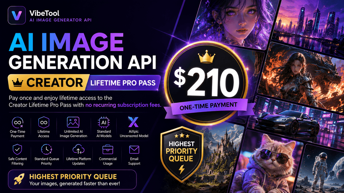 AI Image Generation API – Creator Lifetime Pro Pass