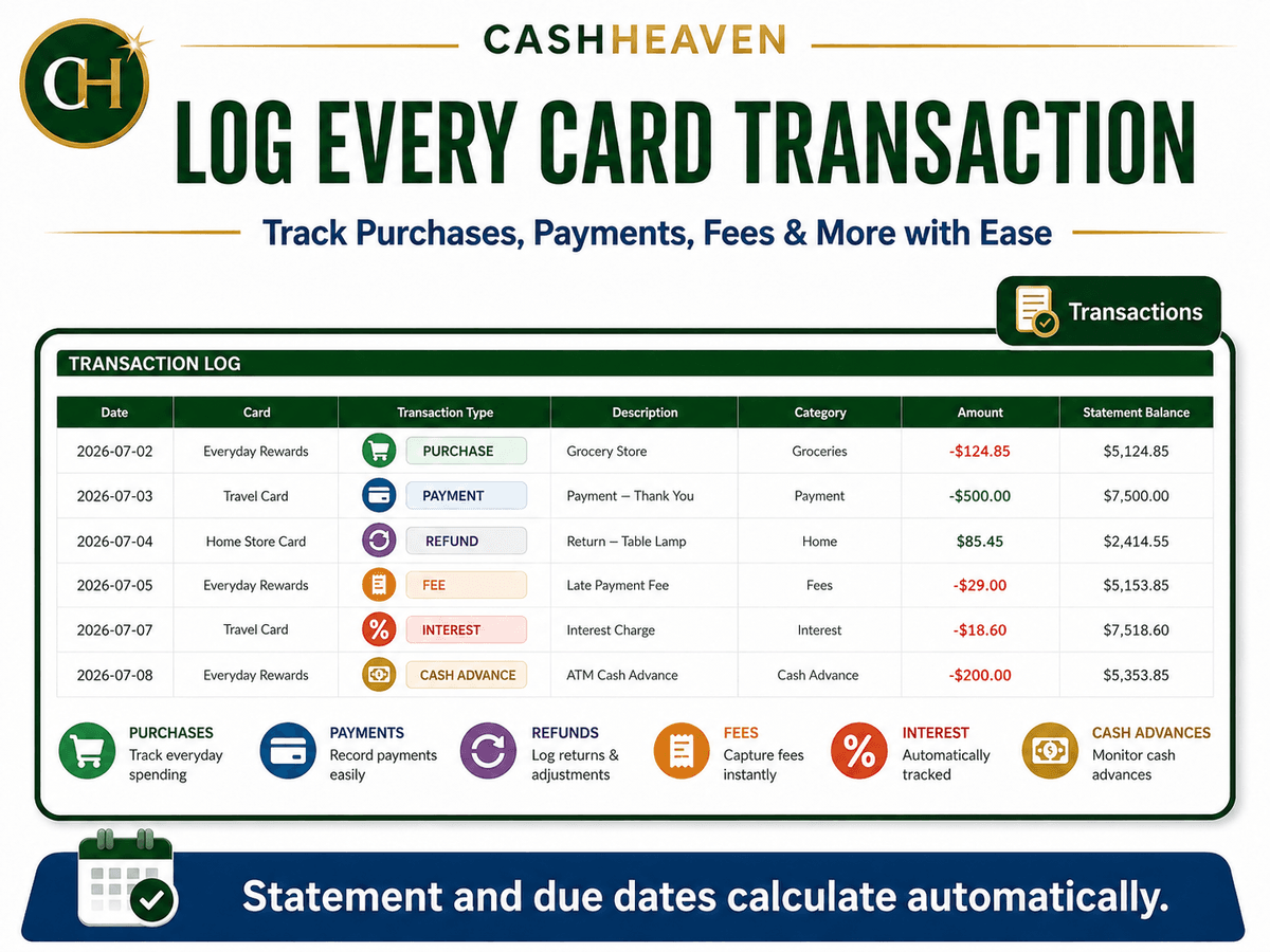 Credit Card Cash-Flow Tracker - Excel Template