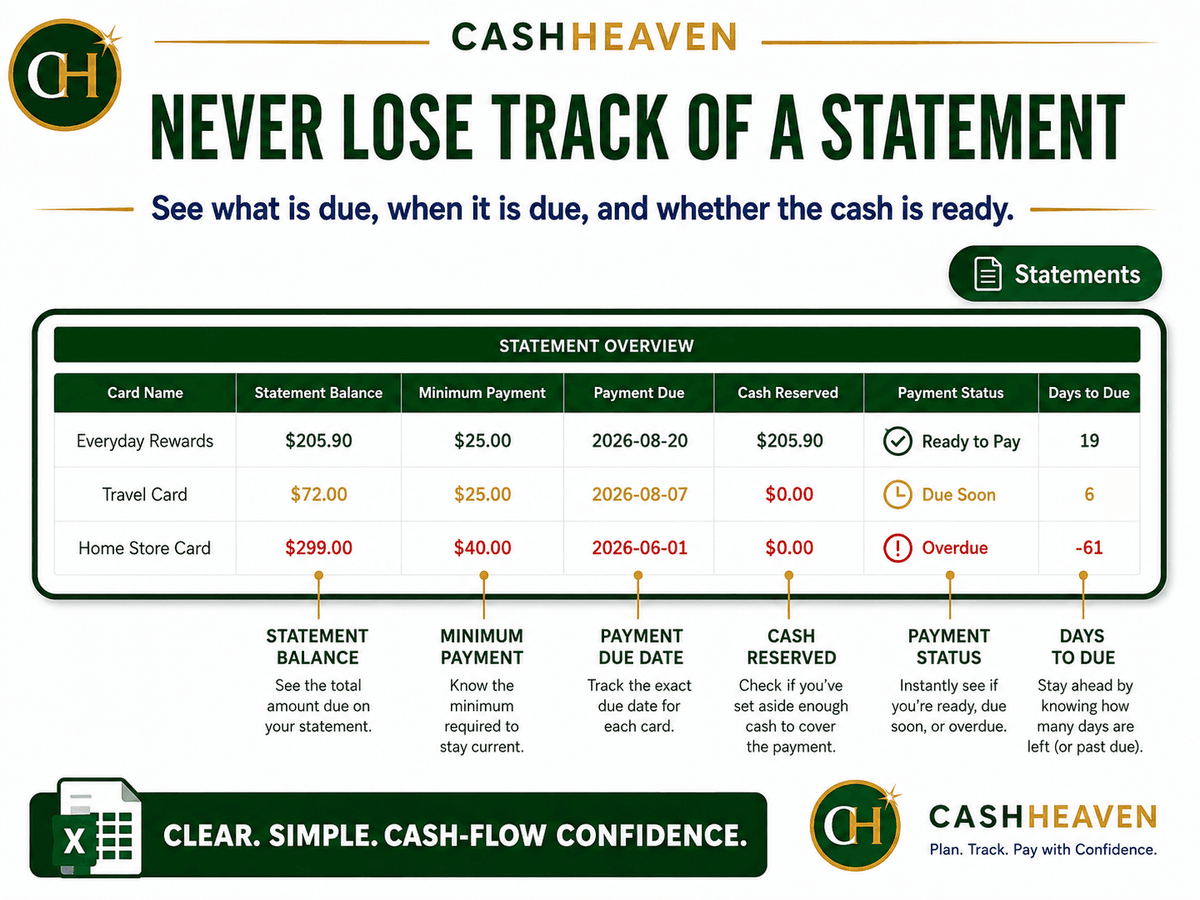 Credit Card Cash-Flow Tracker - Excel Template