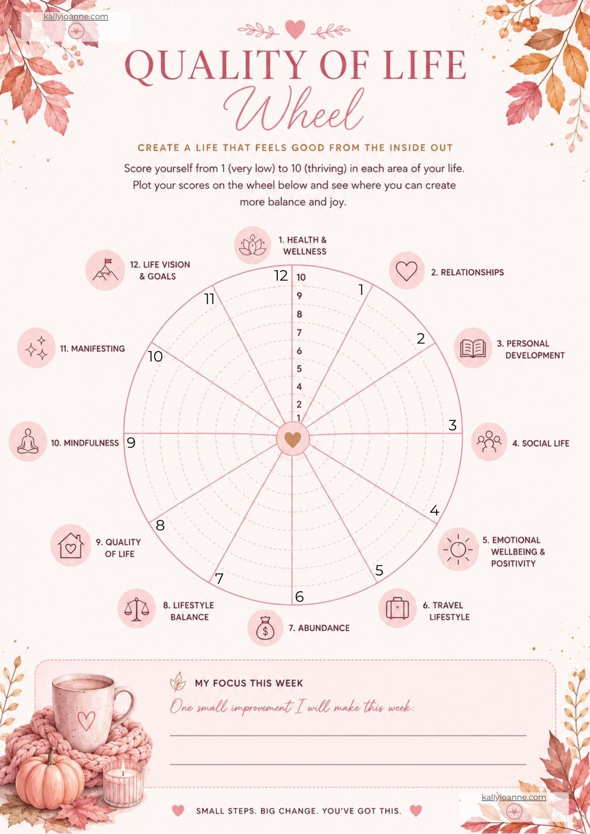 Quality of Life Activation Wheel (PDF Worksheet)