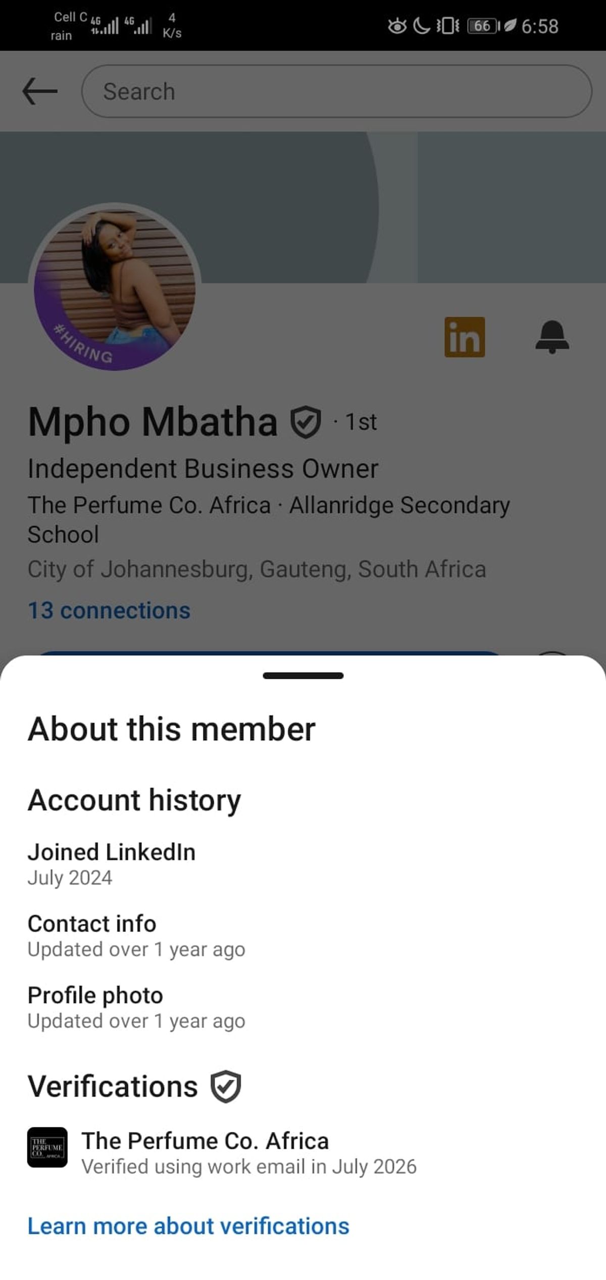 LinkedIn Member Profile Verifications