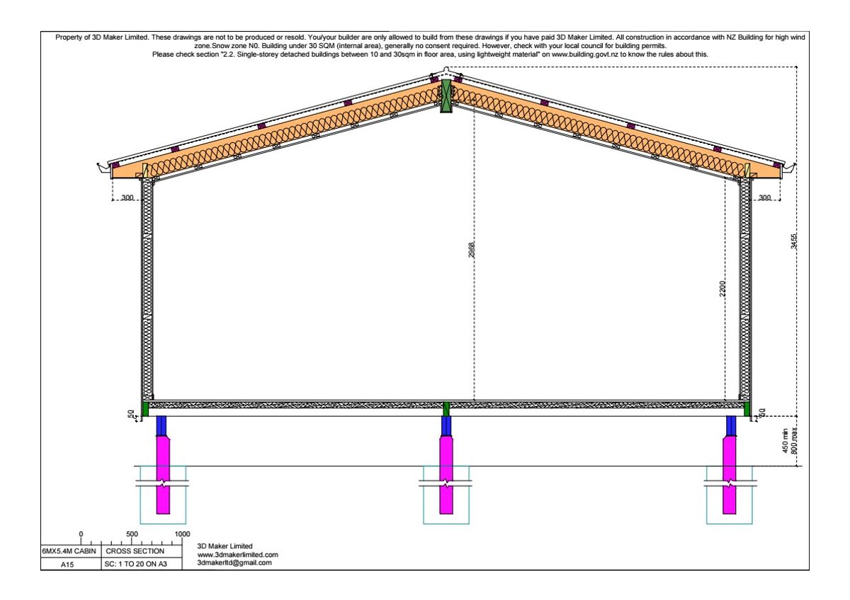 FREE Concept Plan | 6.0m x 5.4m Open Plan Cabin (Plywood & Batten) – with 2m front verandah - Copy