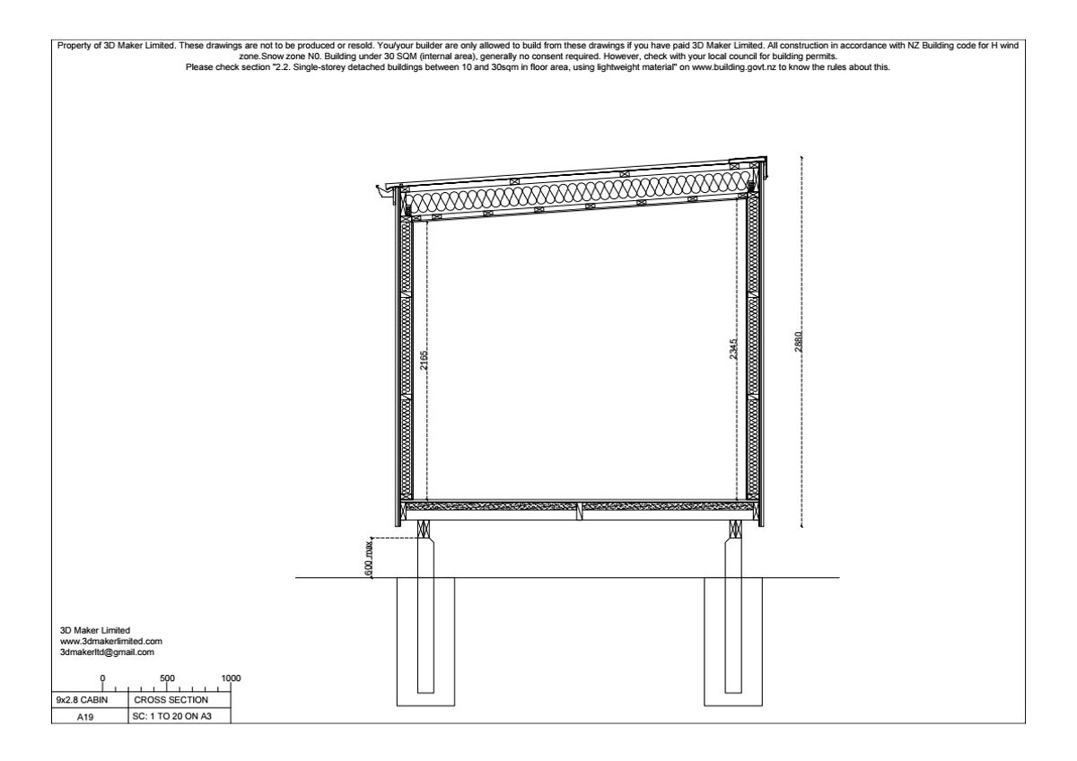 FREE Concept Plan | 9.0m x 2.8m Cabin (Plywood & Batten)
