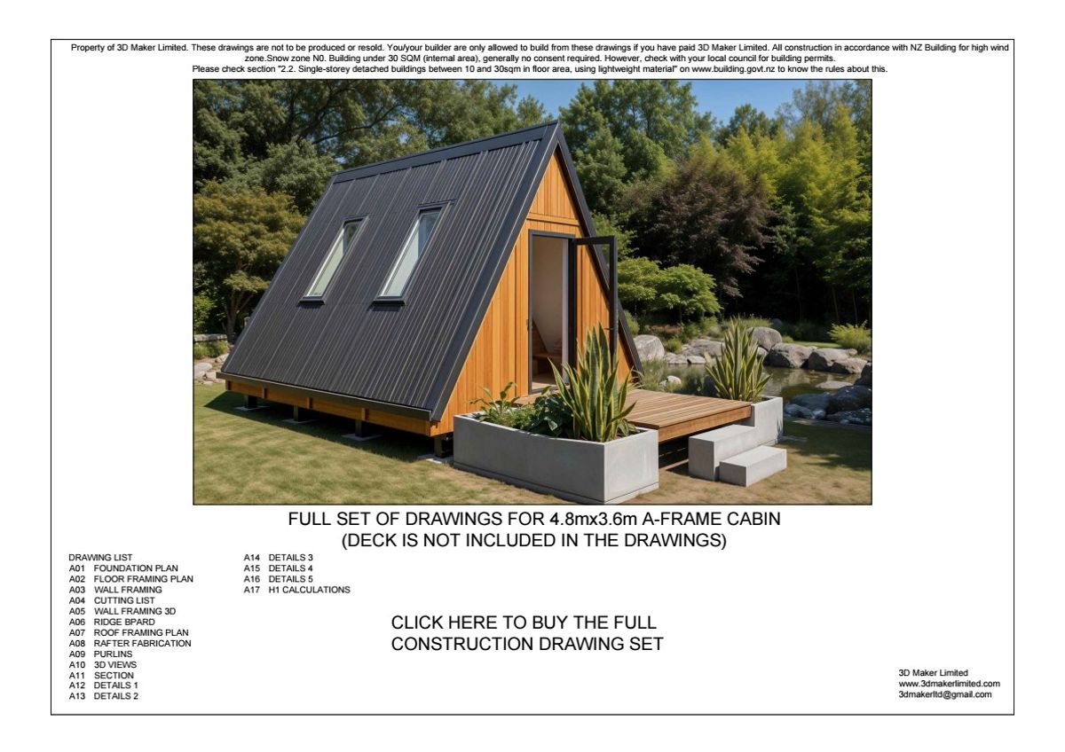 FREE Concept Plan | A-Frame cabin