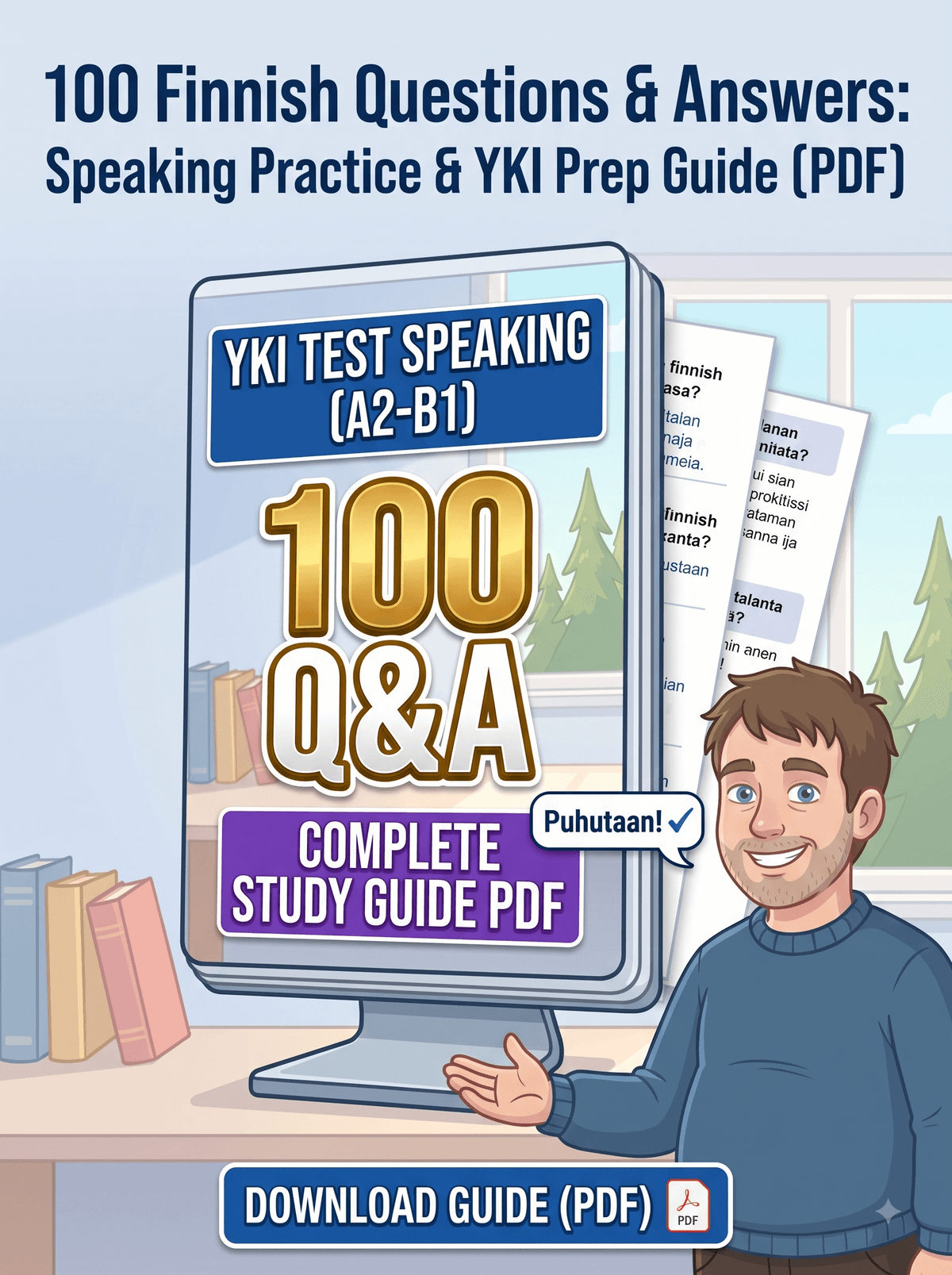 100 Finnish Questions & Answers: Speaking Practice & YKI Prep Guide (PDF)