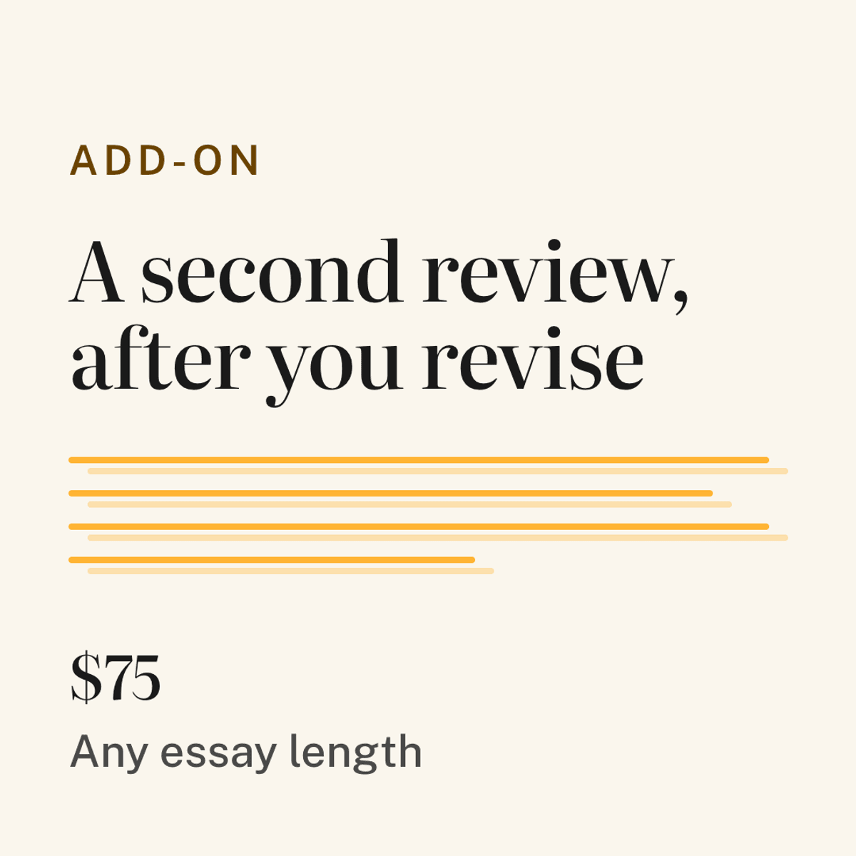 Second Look, Revised Essay (add-on)