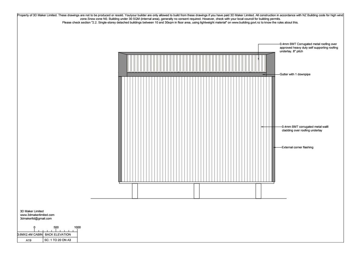 Full Construction Plan Package | 3.6m x 2.4m Corrugated Iron Cladding