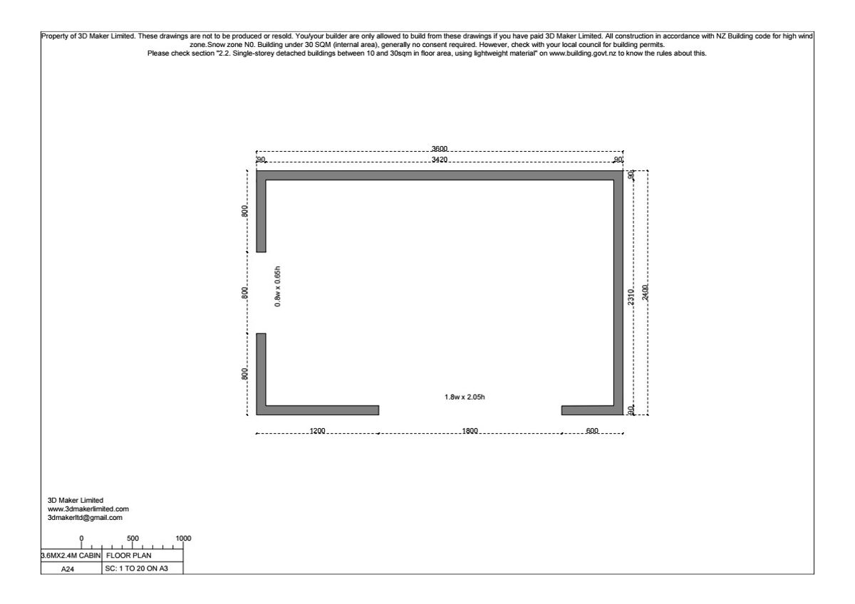 FREE Concept Plan | 3.6m x 2.4m Corrugated Iron Cladding