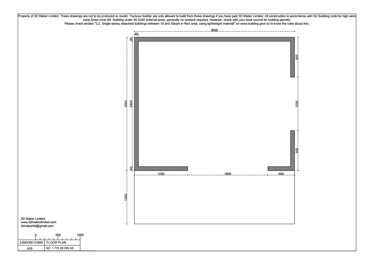 Full Construction Plan Package | 3.6m x 3m Plywood and Batten Cladding