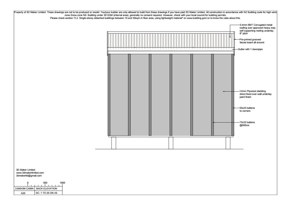 Full Construction Plan Package | 3.6m x 3m Plywood and Batten Cladding
