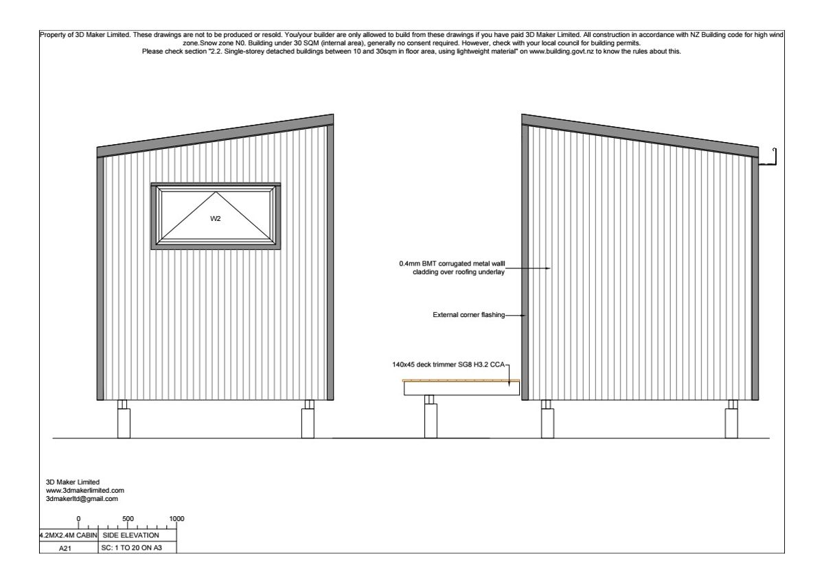 Full Construction Plan Package | 4.2m x 2.4m Corrugated Iron Cladding