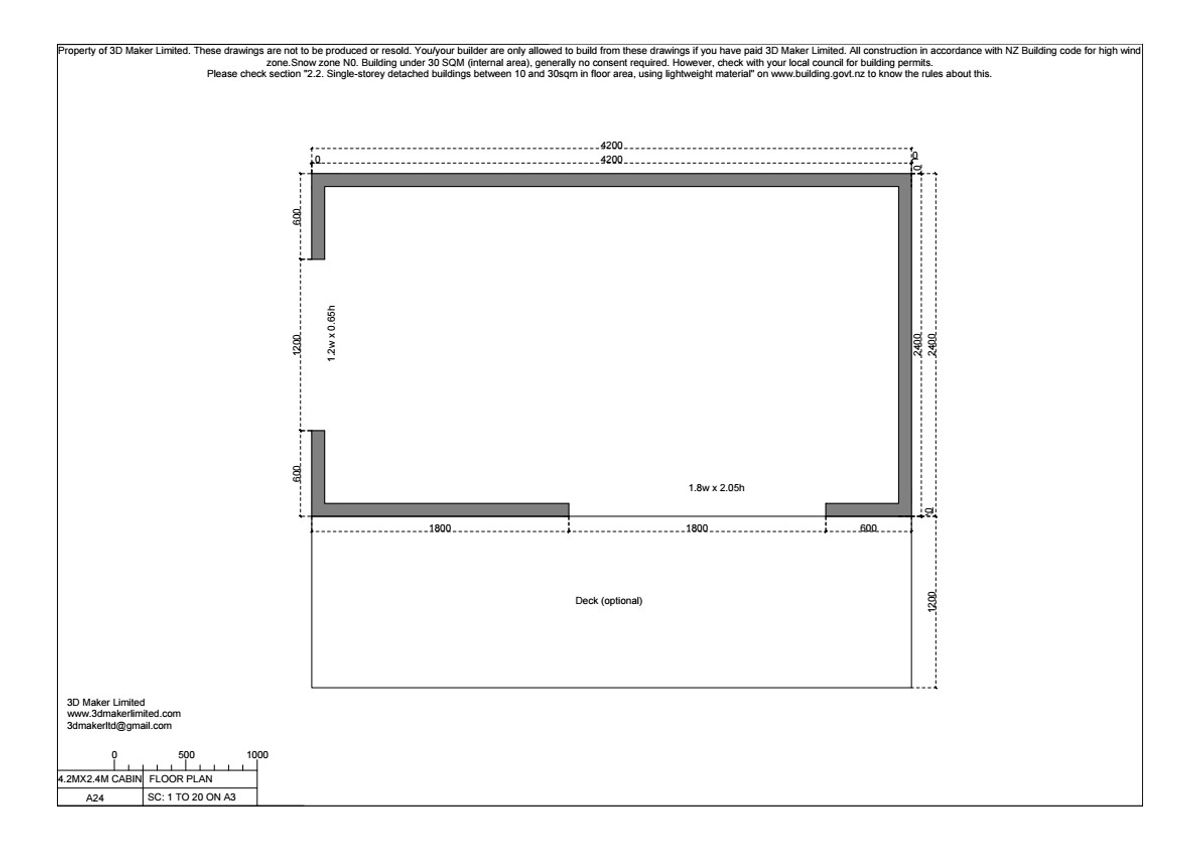 Full Construction Plan Package | 4.2m x 2.4m Plywood & Batten Cladding