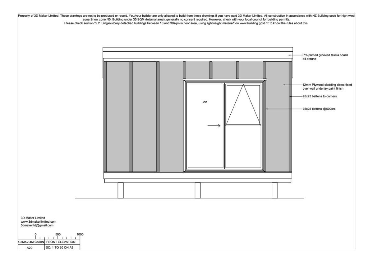 Full Construction Plan Package | 4.2m x 2.4m Plywood & Batten Cladding