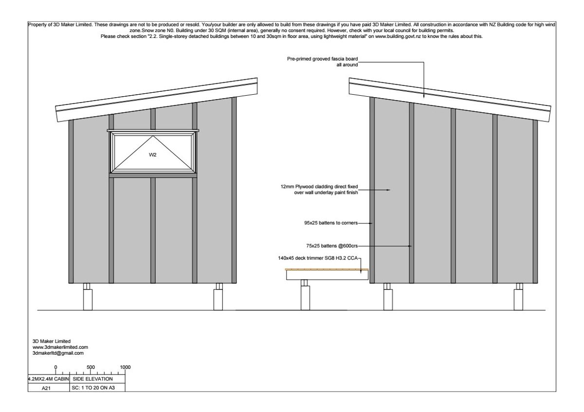 Full Construction Plan Package | 4.2m x 2.4m Plywood & Batten Cladding